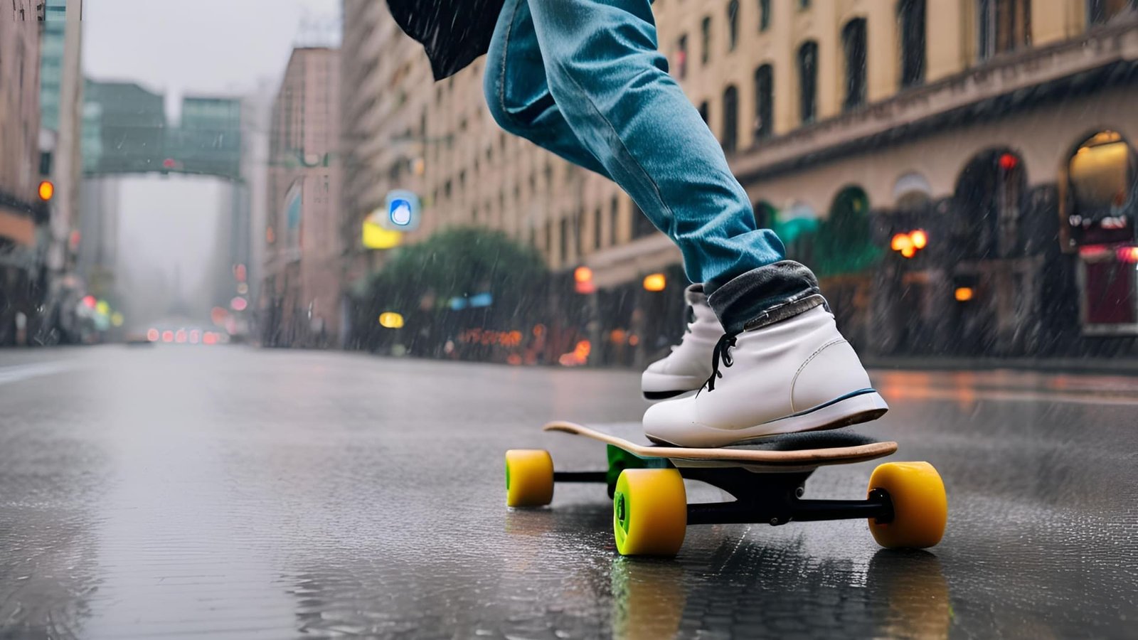 Peut-on rouler sous la pluie en skate électrique ?